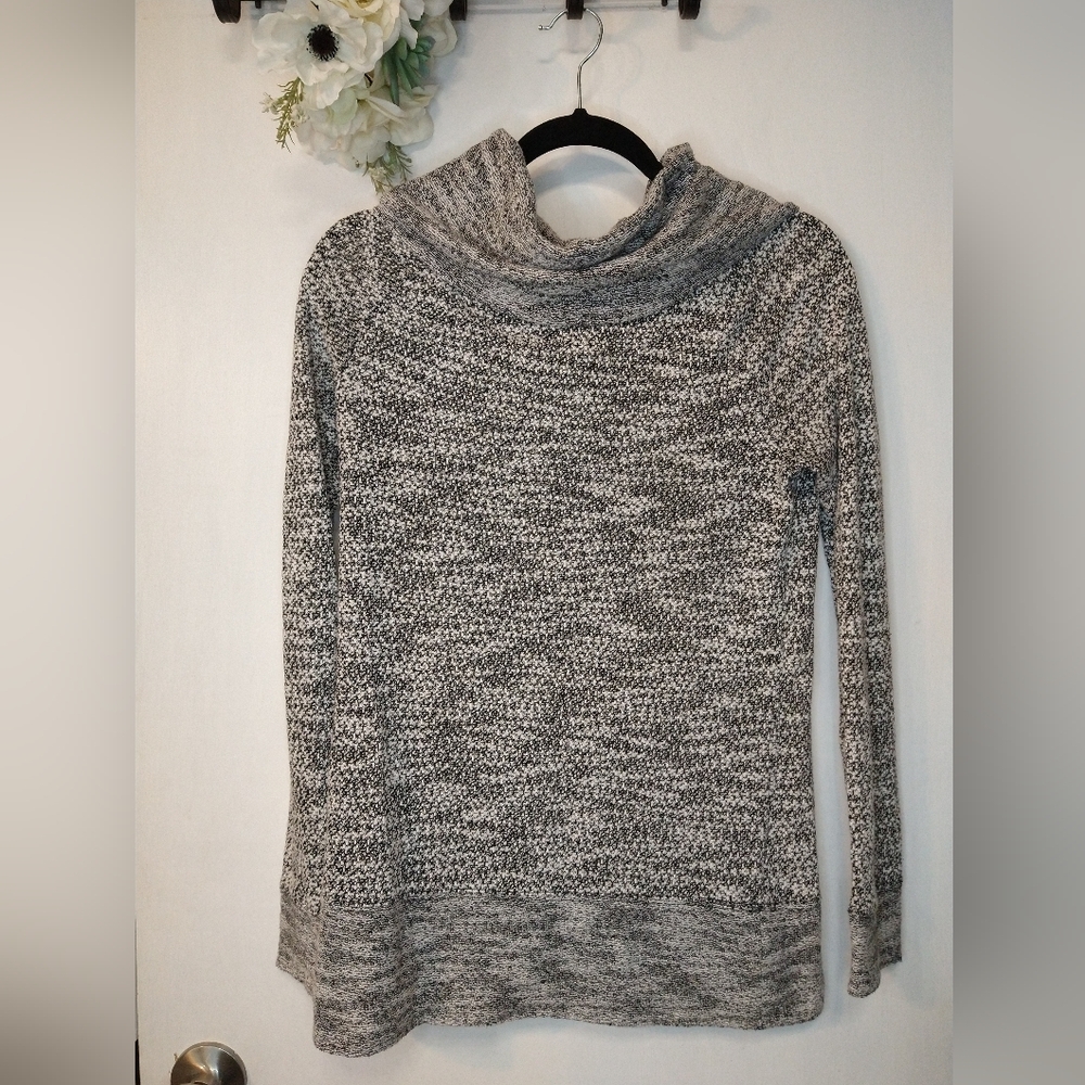 Lou & Grey Marled Grey Cowl Neck Sweater - Picture 2 of 8
